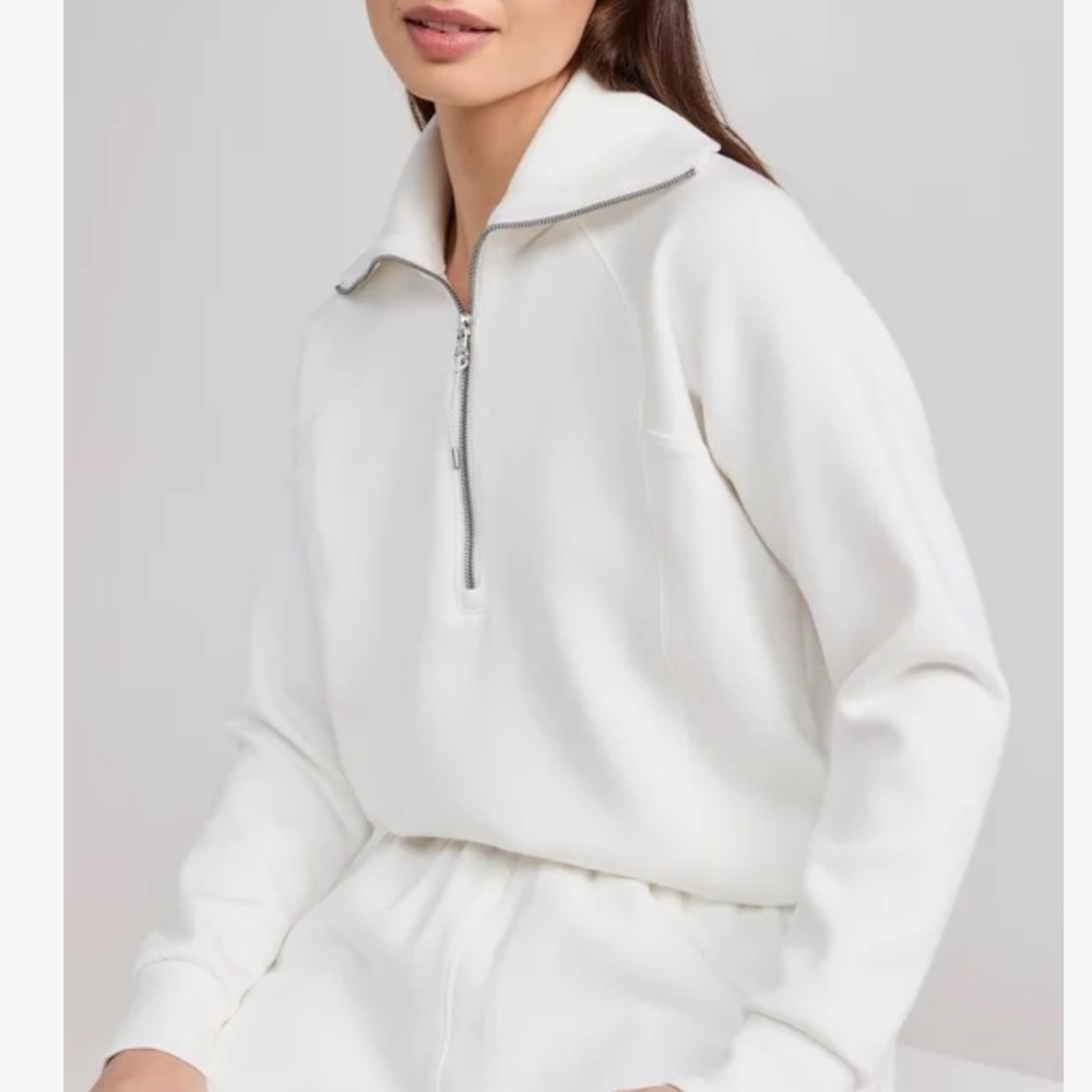 SPANX Women's AirEssentials White Half Zip Sweatshirt